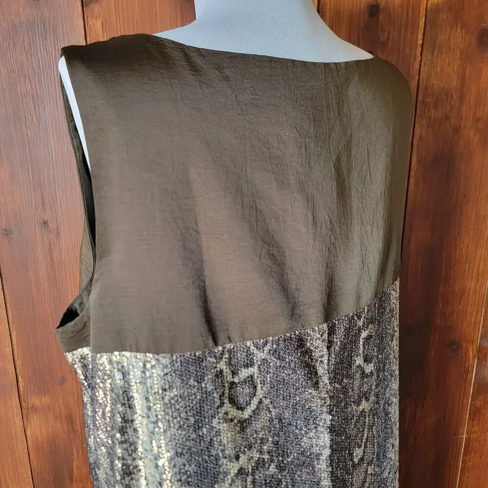 J. Taylor 16 Brown‎ Sequin Snakeskin Sheath Dress Cocktail Party Glam Sparkle ✨